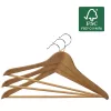 ORDINETT Wooden Clothes Hangers, Set of 6, Beech Wood, 44.5 cm, Natural Finish, Swivel Hooks