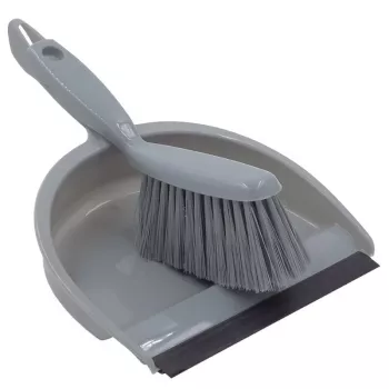 SAUBER Scrub Dustpan with Rubber and Brush