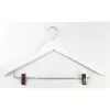ORDINETT wooden clothes hangers with clips, 2-Pack, white, 44.5 cm