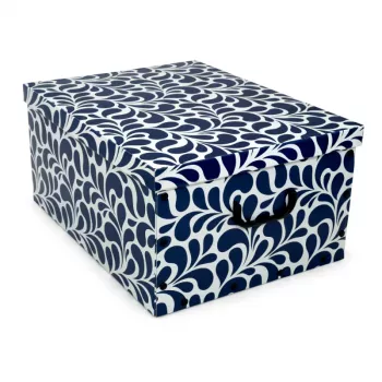 ORDINETT Cardboard Box 49x39x25cm Big Box Goccia Assorted, Blue/Light Grey/Burgundy Red