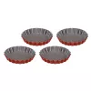GUARDINI Tartlet Baking Mould Set 4 pcs Rossana Ø12x1.9cm Non-Stick Steel Anthracite