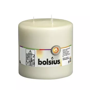 BOLSIUS Mamoth Pillar Candle with 3 Wicks Ø150x150mm Beige