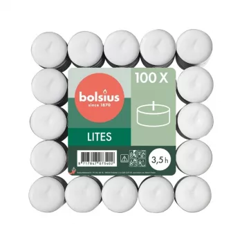 BOLSIUS Tealights 100 Pieces White