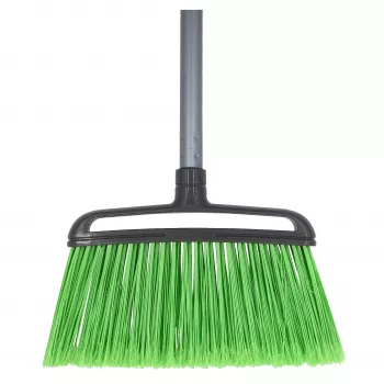 SAUBER Outdoor Brush with Handle, 1580 mm, stiff PP bristles, aluminium handle, Black/Orange