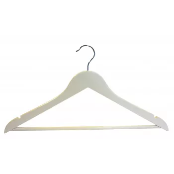 SAUBER Wooden Hangers 3 Pieces White