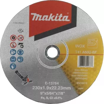 Makita E-13764 Cutting Disc 230 mm, 22.23 mm Bore, 1.9 mm Thickness, for Metal and Stainless Steel