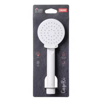 TATAY Capri Shower Head Ø7.5cm, 1 Spray Type, Matt White
