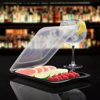 TATAY Storage Container for Fruit and Sushi Cocktail 17x25.2x3.2 cm Black