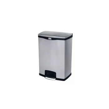 Rubbermaid Slim Jim 90L Stainless Steel Pedal Bin, Silver/Black, Front Pedal 1901999