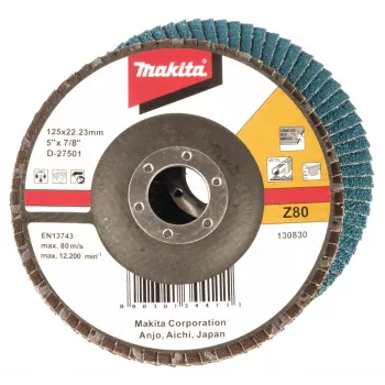 Makita D-27501 Flap Disc 125mm Zirconia Grit 80 Conical