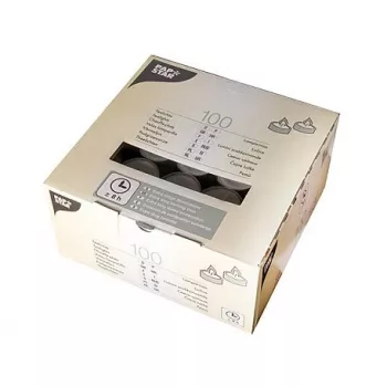 PAPSTAR Tealights White 100-Pack, 38 mm Diameter, 4 Hours Burn Time, Unscented Paraffin Wax