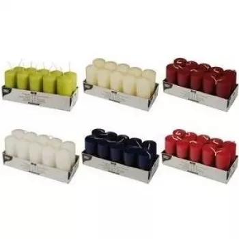 PAPSTAR Pillar Candles 40 x 90 mm, Cream, 10-Pack (17912)