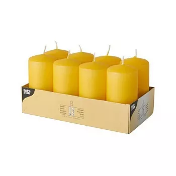 PAPSTAR Golden Yellow Pillar Candle 10 cm