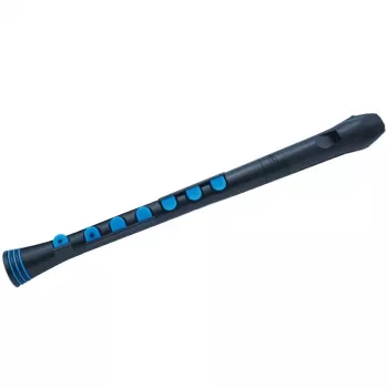 Nuvo Recorder+ Black and Blue Soprano Recorder with Interchangeable German and Baroque Fingering