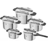 ZWILLING MORE 5-Piece stainless steel cookware set with glass lids, induction-compatible