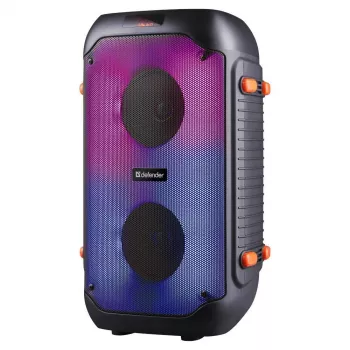 Defender BOOMER 25 Portable Bluetooth Speaker with Karaoke, RGB Lighting, TWS, FM Radio, 25W, Black