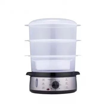 Alpina Electric Steamer 800W Silver 3-Tier 9.5L BPA-Free