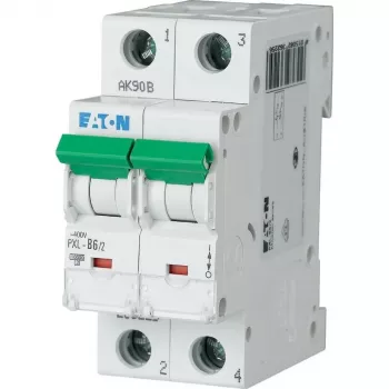 Eaton PXL-C6/2 Miniature Circuit Breaker (MCB), 2-Pole, 6 A, C Characteristic, 6 kA, 230/400 V AC 236278