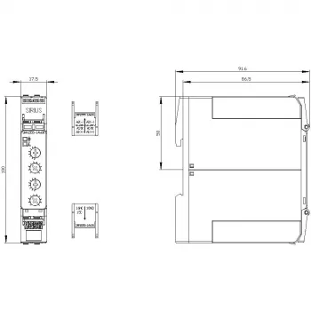 Siemens 3RP25551AW30 Asymmetric Flasher Time Relay, 24-240 V AC/DC, 2 CO, 0.05 s - 100 h, DIN Rail