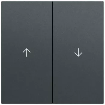 Gira System 70 2-Gang Rocker Switch Cover with Arrow Symbols, Anthracite Lacquered 329473