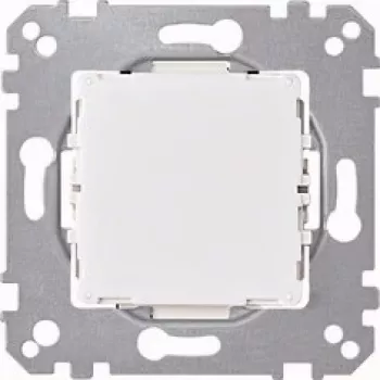 Merten System M Rocker Switch Cover, Polar White, Glossy, 1-Gang, Light Symbol 587093