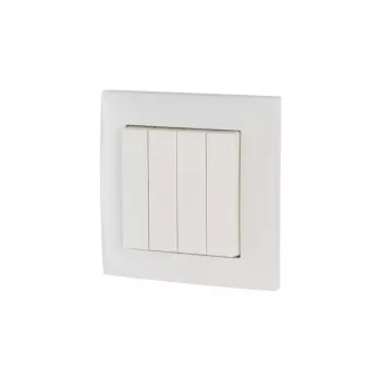 Eaton xComfort RF Wireless Wall Switch with 4 Buttons, Battery-Operated, Pure White (173413)
