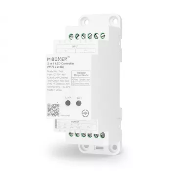 MiBoxer TW2 2-in-1 Track LED Controller for Single-Colour and CCT LED Strips, DC12/24V, WiFi + 2.4GHz RF