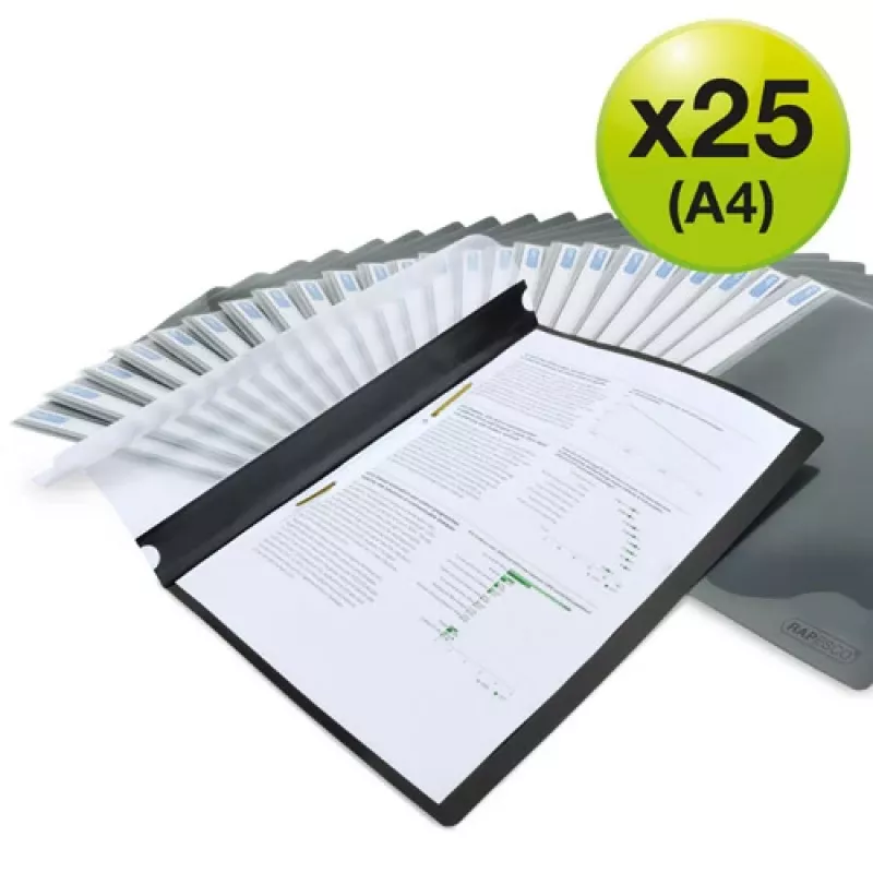 Rapesco ECO A4 Document Folder Black (25-Pack) - 1815