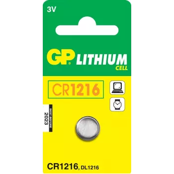 GP Batteries CR1216 Lithium Button Cell 3V (1 Pack)