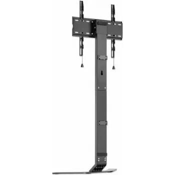 MANHATTAN Ultra Slim TV Stand for 32 inch-70 inch Screens up to 40 kg, Tilt -10° to 3°, Height Adjustable, Fits Behind TV Lowboard, Black/White (462044)