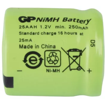 GP Batteries NH GP 25AAH NiMH Battery 1/3AA 250 mAh 1-Pack (30125AAH-C1)