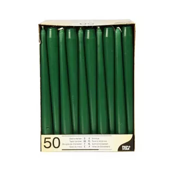 PAPSTAR pillar candles 22 x 250 mm, dark green, 50-pack (17969)