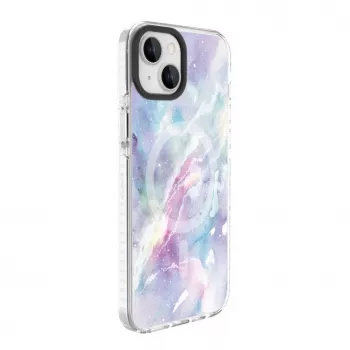 Evelatus Apple iPhone 15 Plus PC+TPU Case with MagSafe – Custom Marble Purple
