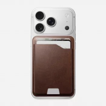 NOMAD Leather Mag Wallet - MagSafe Compatible Wallet with Apple Find My, Horween Leather (Rustic Brown)