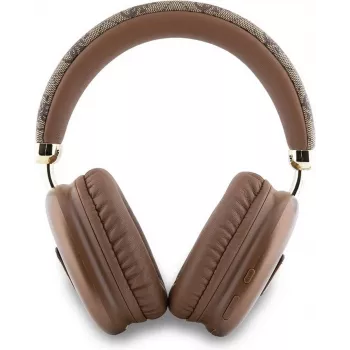 GUESS Bluetooth 5.3 Over-Ear Headphones with 4G Triangle Logo, Brown