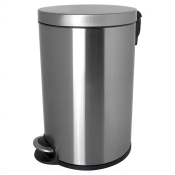 HELIT Classic Pedal Bin 20 L Stainless Steel Silver Anti-Fingerprint Round with Removable Inner Bucket H2403600