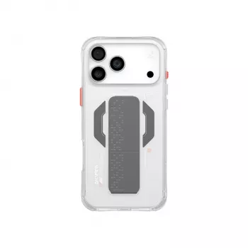 SKINARMA Haxa Case for iPhone 17 Pro Max with Magnetic Charging and Grip Stand - Transparent