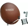 SCHWAIGER SAT System 80 cm 6 Participants Quattro LNB (without Switch) Brick Red with Multiswitch 5/6
