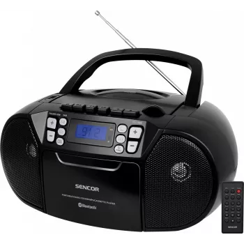 SENCOR SPT 3907B CD BT MP3 USB AUX Portable CD Player with Bluetooth and FM Radio, Black