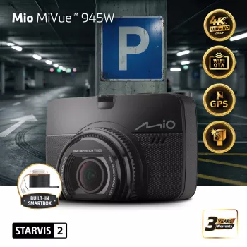 Mio MiVue 945W Premium 4K Dashcam, STARVIS 2, Wi-Fi, GPS