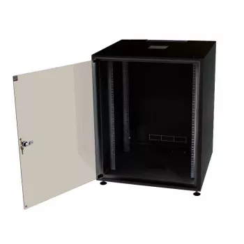 IT-BUDGET 19 inch network cabinet SJB, 12U, 600x600 mm (WxD), glass door, rear panel, black