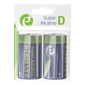 Gembird LR20 Alkaline Battery (Type D), 1.5V, 2 Pieces
