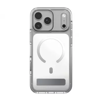 Zagg Santa Cruz Snap Metallic Case with Stand for iPhone 18 Pro / 17 Pro, Silver