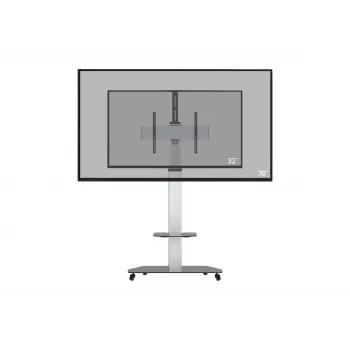 celexon Professional Adjust-3270MP TV Trolley for 32-70 inch Flat Screens, Aluminium/Satin Glass, Silver