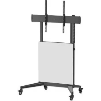 Manhattan Mobile TV Stand on Castors, 50–100 inch, 35–80 kg, Height-Adjustable Lift&Lock, Black (462730)