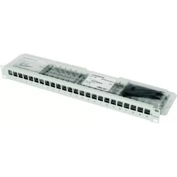 Telegärtner 100007010 19 inch Module Carrier, Populated, CAT 6a, 1U, Grey
