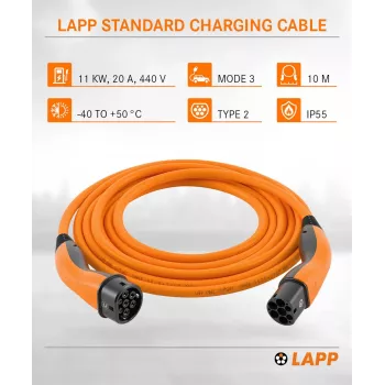 LAPP EV Charging Cable Type 2, 11 kW, 10 m, Orange