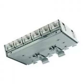 Telegärtner Cat.6A Patch Distributor (Deep) for DIN Rail with TS Adapter, 6x RJ45 Sockets (J02021A0055)