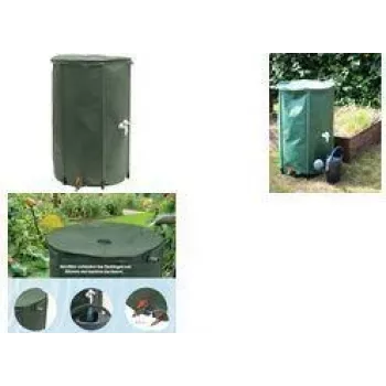 EDA RÉCUP'O Foldable Rain Barrel Kit, 500 l, Diameter 800 mm, Green, UV-Resistant (010983 V.CA)