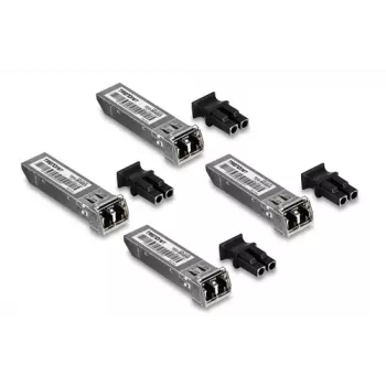 TRENDnet TEG-MGBSX/4 - SFP (Mini-GBIC) Transceiver Module - LC Multimode - up to 550 m - 850 nm - TAA Compliant (4-Pack)